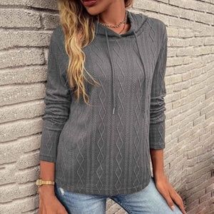 Womens Lightweight Textured Hoodie